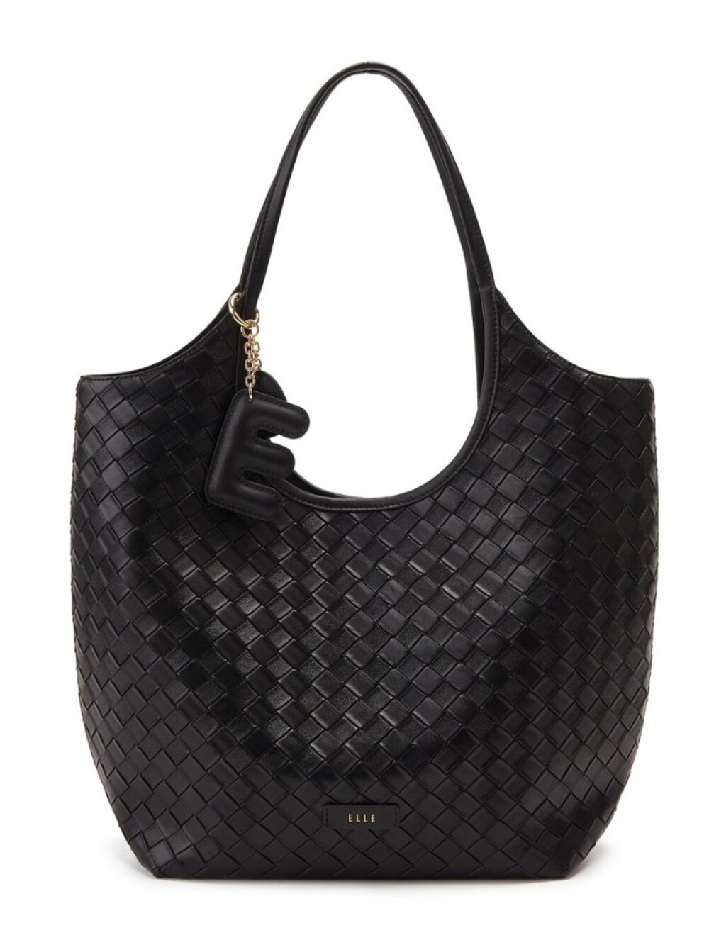 Woven Vegan Leather Tote